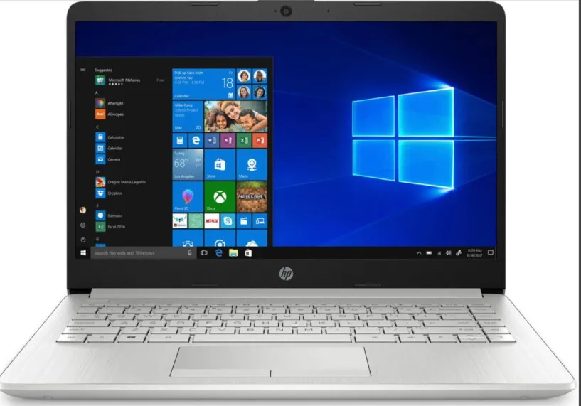 HP 14-dk1020nr Laptop, 14" HD SVA BrightView Display, AMD Athlon Gold 3150U Processor, 4GB RAM, 128GB SSD, AMD Radeon Graphics, English Keyboard, Windows 10 S Mode, Natural Silver | 9TB80UA