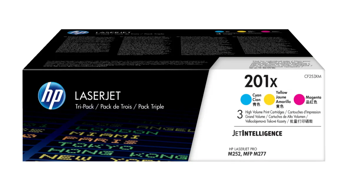 HP 201X Original LaserJet Tonerkartuschen Cyan/Magenta/Gelb mit hoher Reichweite (3er-Pack)