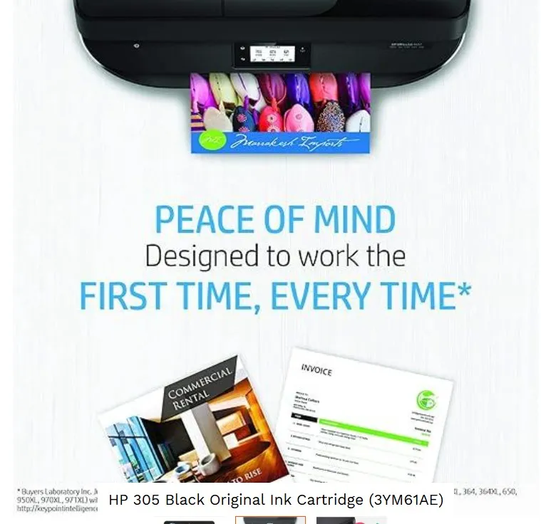 HP 305 Black Original Ink Cartridge (3YM61AE) 2