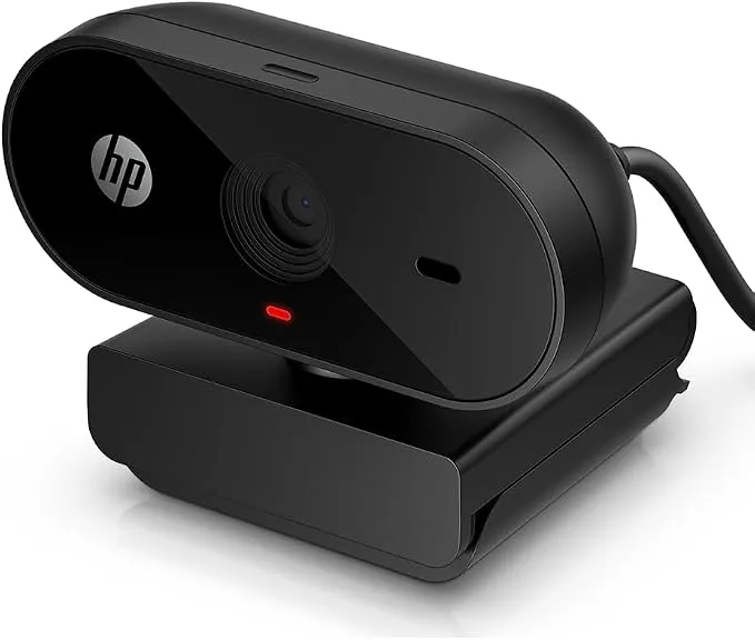 HP 320 FHD Webcam 1080p Full HD with Built-in Microphone, 66° Wide-Angle View, Auto Light Correction, 360° Swivel, Privacy Cover, USB-A, Black 2