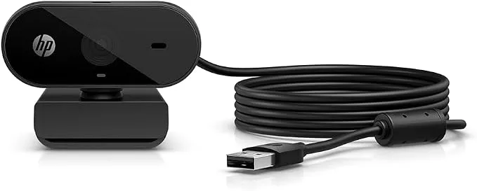 HP 320 FHD Webcam 1080p Full HD with Built-in Microphone, 66° Wide-Angle View, Auto Light Correction, 360° Swivel, Privacy Cover, USB-A, Black 4