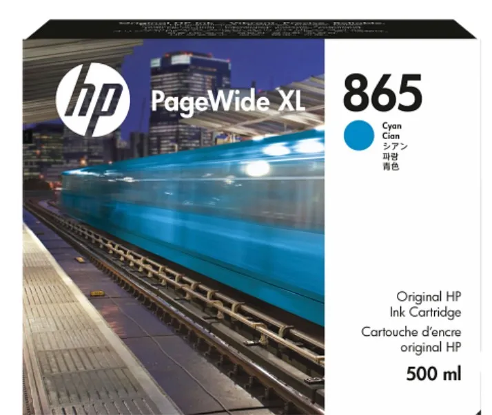 HP 3ED85A 865 500-ml Cyan PageWide XL Ink Cartridge