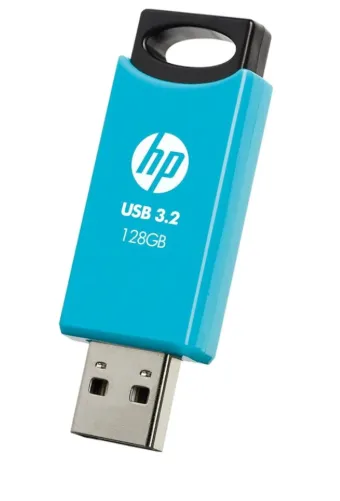 HP 712w 128GB USB 3.2 Flash Drive – Light Blue / Black, Up to 120MB/s Read Speed