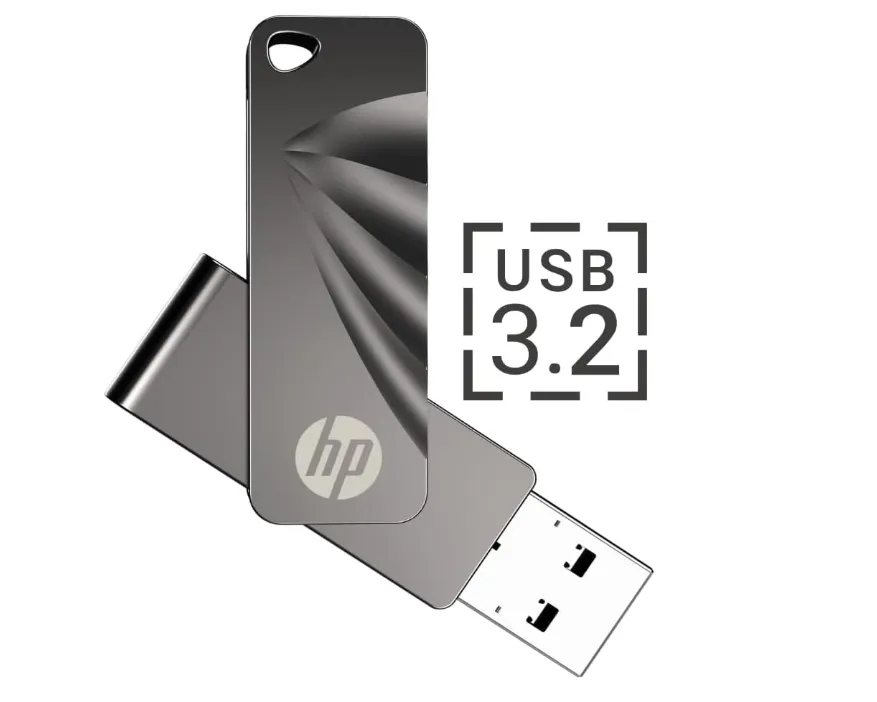 HP 762w 256GB USB 3.2 Flash Drive – Metal Body, Swivel Design