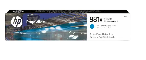HP 981X High Yield Cyan Original PageWide Cartridge (L0R09A)