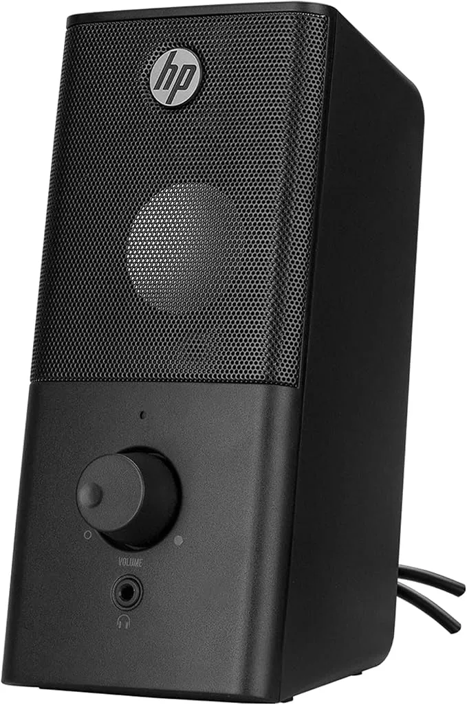 HP DHS-2101 12W 2.0 Channel Multimedia Speakers with 3.5mm AUX, USB Power, Volume Control, Stereo Sound, Black 3