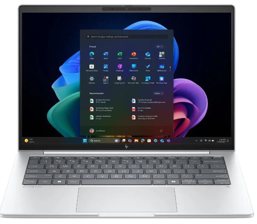 HP EliteBook 8 G1i Next Gen AI Notebook Laptop, 14" WUXGA IPS Display, Intel Core Ultra 7 258V, 32GB RAM, 1TB SSD, Intel Arc Graphics, English Keyboard, Win 11 Pro, Silver | A37K2ET
