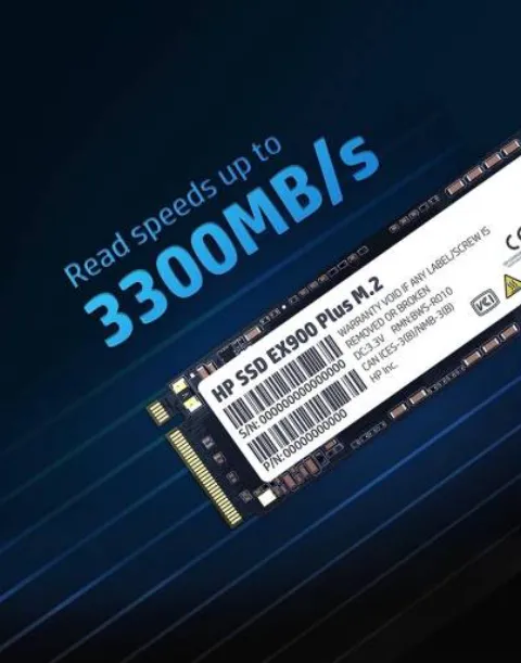 HP EX900 Plus 512GB M.2 2280 PCIe Gen3x4 NVMe Internal SSD – 3D NAND, Up to 3300MB/s Read & 2700MB/s Write 3