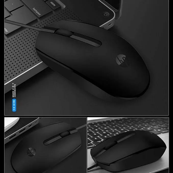 HP M10 HQ Wired Optical Mouse, 1200 DPI, USB Connectivity, 3-Button Design, Ambidextrous Ergonomic Shape, Black 4