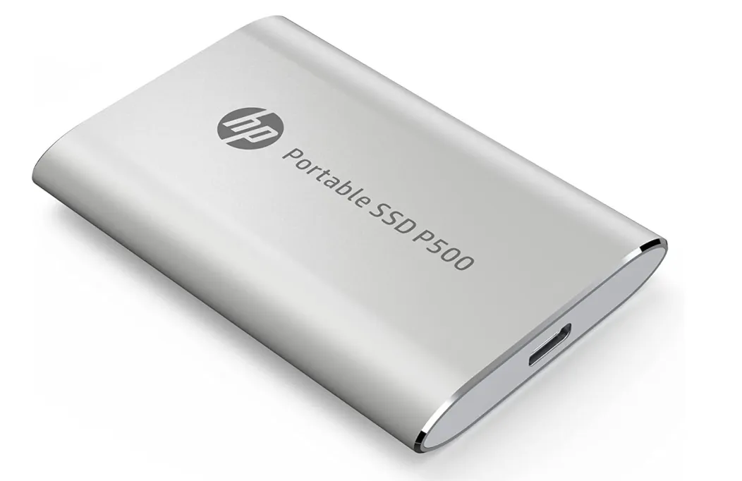 HP P500 1TB Portable External SSD Silver – USB Type-C, Up to 420MB/s Read & 260MB/s Write