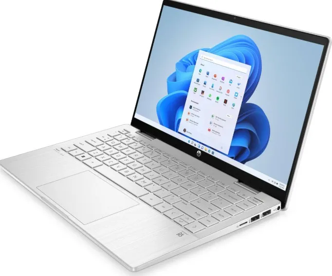 HP Pavilion x360 14-EK1051 2-in-1 Laptop, 14" FHD IPS Touch Display, Intel Core i5-1335U, 8GB RAM, 512GB SSD, Intel Iris Xe Graphics, English - Arabic KB, Windows 11, Natural Silver | 9U226UA#ABA