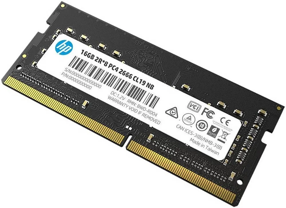 HP S1 16GB DDR4 SO-DIMM Desktop Memory, 3200MHz Clocking Speed, CL22 Latency, 1.20 Memory Voltage, 2Rx8 PC4, 260-Pin, Black | 2E2M7AA#UUF