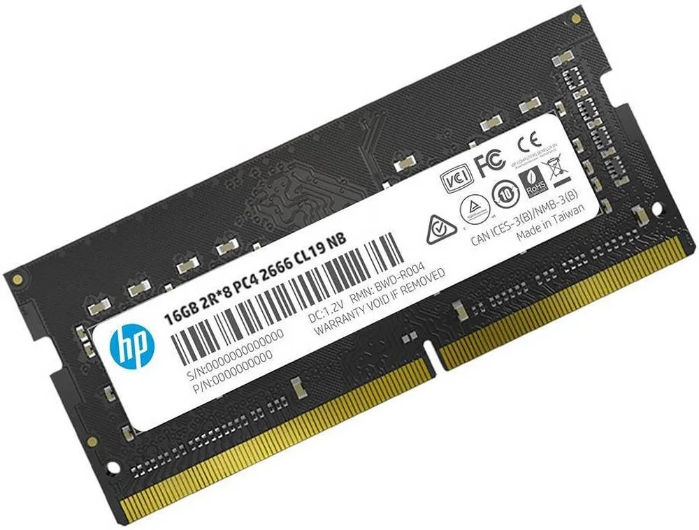 HP S1 16GB DDR4 SO-DIMM Desktop Memory, 3200MHz Clocking Speed, CL22 Latency, 1.20 Memory Voltage, 2Rx8 PC4, 260-Pin, Black | 2E2M7AA#UUF 3