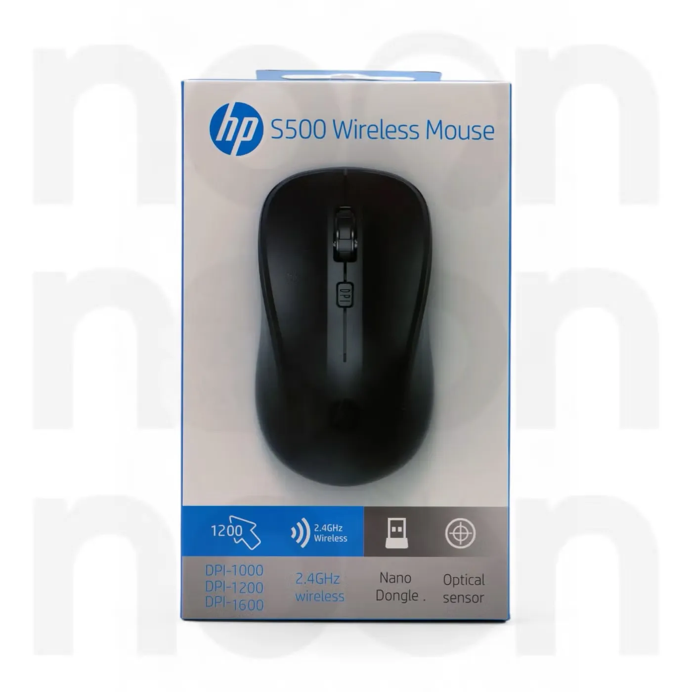 HP S500 Wireless Optical Mouse, Black, 2.4GHz Wireless, USB Receiver, 3-Button Design, Ergonomic Grip 2