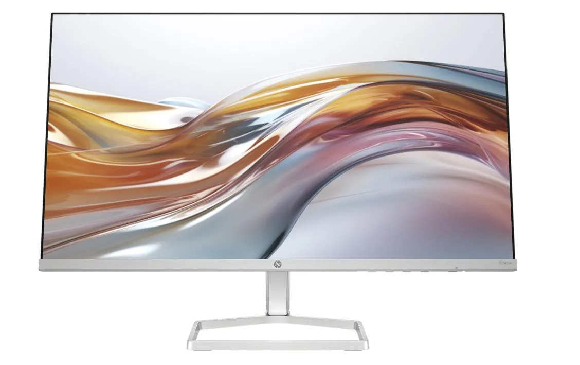 HP Series 5 524SW Monitor, 24" FHD IPS Display, 100Hz Refresh Rate, 5ms (GtG with Overdrive) Response Time, Tilt Adjustable, 3-Sided Micro-Edge Bezel, 16.7m Colors, White/Silver | 94C21AA#ABB