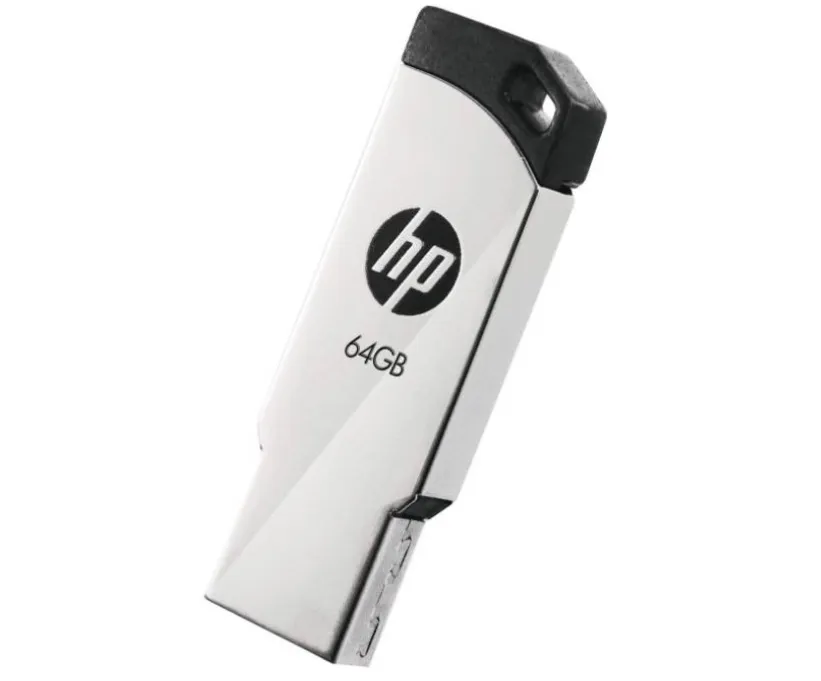 HP v236w 64GB USB 2.0 Flash Drive Type-A Metal Pen Drive Silver – HPFD236W-64
