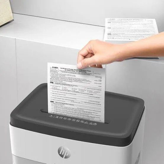 HP W2518CC 25L Cross Cut Paper Shredder with P-4 Security Level, 18 Sheet Capacity, Auto Reverse Function, Overheat Protection, Office Document Shredder,