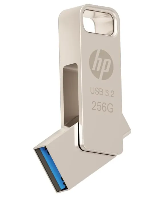 HP x206c 256GB OTG USB 3.2 Flash Drive – Type-C & Type-A, Metal Body 4