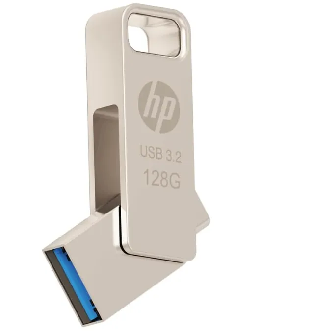 HP x206c 64GB OTG USB 3.2 Flash Drive – Type-C & Type-A, Metal Body, Silver 4