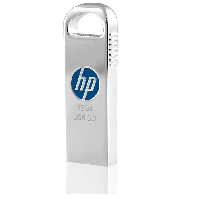 HP x306w 32GB USB 3.2 Flash Drive – Silver, Zinc Alloy Body, Capless Design 2