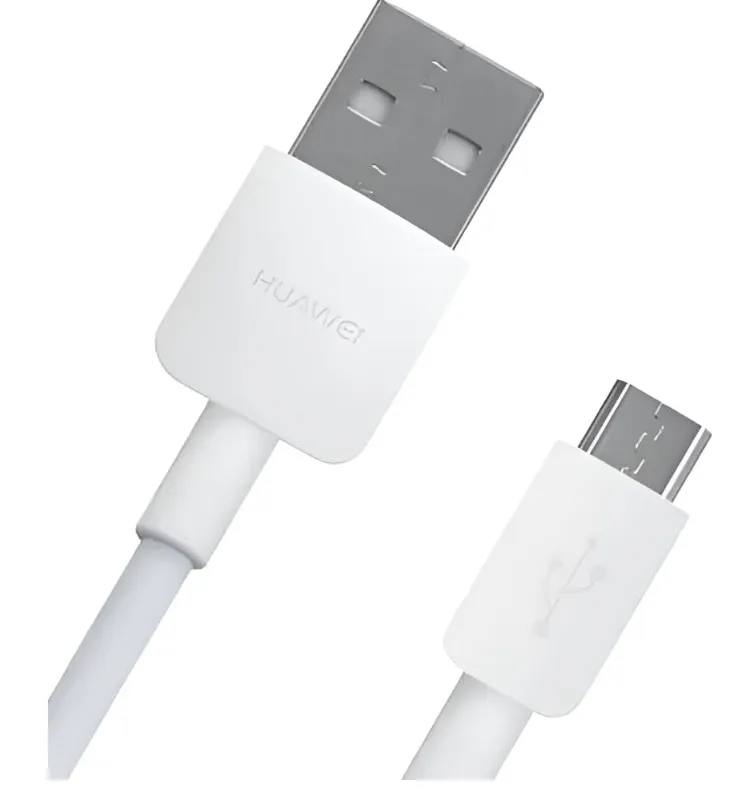 Huawei Data Cable / Charging Cable – Micro USB – Grey/White – Compatible with Huawei Mobile Phones with Micro USB Connection