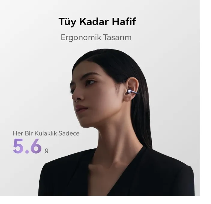 HUAWEI FreeClip, Groundbreaking Aesthetic Design, Feather-light Wearing, Open-ear Listening, AI Crystal-Clear Call, Long Battery Life, Dual-Device Connections, Purple 3