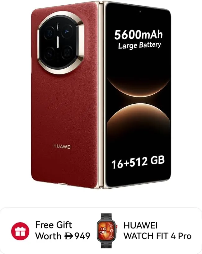 HUAWEI Mate X7 Foldable Smartphone 16GB+512G, 8" 120Hz LTPO Foldable Display, True-to-Colour Camera, Kunlun Glass, 5600 mAh All-Day Battery, Nebula Red (TDRA Version) 2