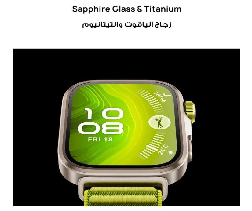HUAWEI WATCH FIT4 Pro Smart Watch, 1.82” Display, Sapphire Glass &Titanium, GPS for Pro-Level Outdoor Sports, NFC, ECG Analysis, up to 10-Day Battery Life, iOS & Android, Green