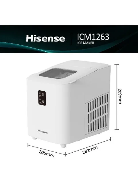 Ice Maker, Automatic Ice Making, Portable And Compact, Fast Ice Making, 2 Sizesice Cubes, Transparent View Window, Self-Cleaning 0.01 W ICM2011B White