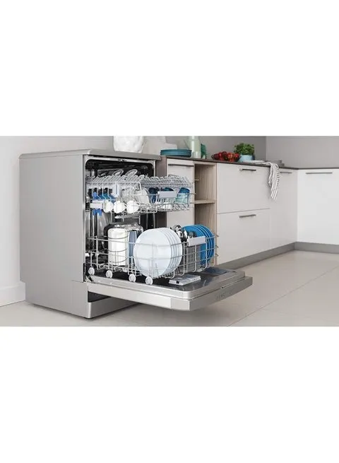 Indesit Freestanding Dishwasher 60 cm – DFO-3C23XUK (Silver/Inox) 4