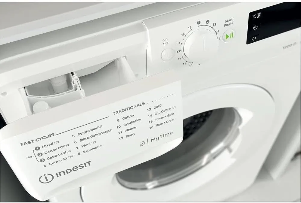 Indesit Mytime 7Kg Front Load Washing Machine 1200 RPM, 16 Washing Programs, Big Digit Display, Child Lock, Made in Poland 7 kg MTWE-71252WGCC Silver 3