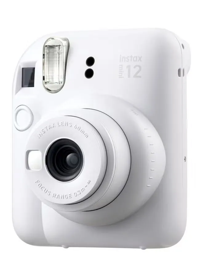 Instax Mini 12 Instant Film Camera With Pack Of 10 Films Clay White 3