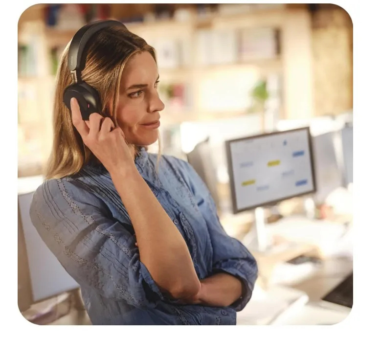 Jabra Evolve3 75 Wireless Bluetooth Headset, Link 390c, with AI Noise Cancellation, ClearVoice Microphone, Lightweight On-Ear Office Headset for Microsoft Teams - Black (37599-999-899)
