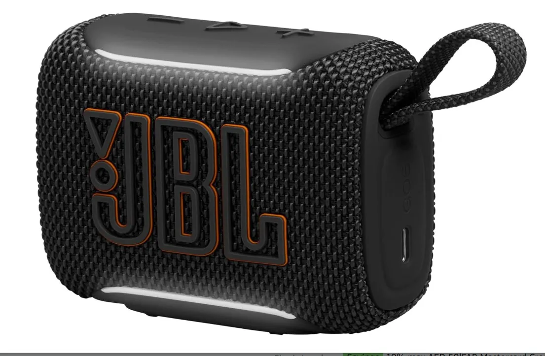JBL Go 5 Portable Bluetooth Speaker with Ambient Edge Lighting, IP68 Waterproof & Dustproof, 10H Playtime, AirTouch Stereo Pairing, Auracast™, USB-C Lossless Audio – Compact & Drop-Proof, Black