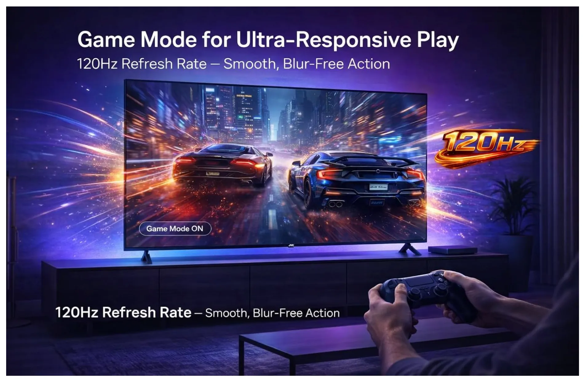 JVC 75 Inch Edgeless QLED 4K UHD Google Smart TV | 120Hz Refresh Rate | Google Assistant Voice Remote | Dolby Vision Atmos | Quad-Core Processor | Built-in Chromecast | Bluetooth - LT-75NQ7115 3