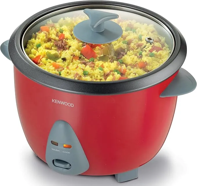 KENWOOD 2-in-1 Rice Cooker 1.8L 10-Cups Rice with Food Steamer Basket, Non-Stick Cooking Pot, Temepered Glass Lid, Warm/Cook Lights, Spatula Holder, Detachable Cord RCM45.000SS Silver 3