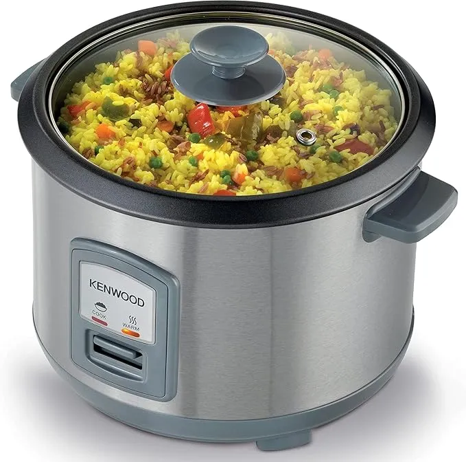 Kenwood 2 in 1 rice cooker 10-cups with food steamer basket, 1.8l, 700 watts, non-stick cooking pot, silver, rcm45.000ss - international warranty 4
