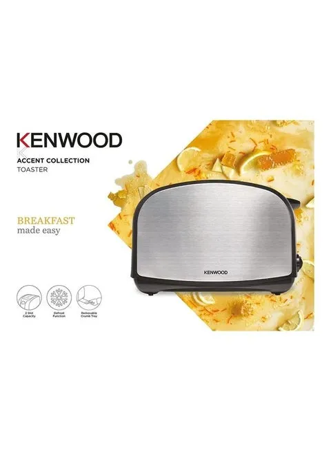 Kenwood Bread Toaster with Adjustable Browning Control, Removable Crumb Tray, Automatic Pop-Up, Defrost, Warm & Cancel Function, 900W, TCM01.A0BK, Black/Silver 2