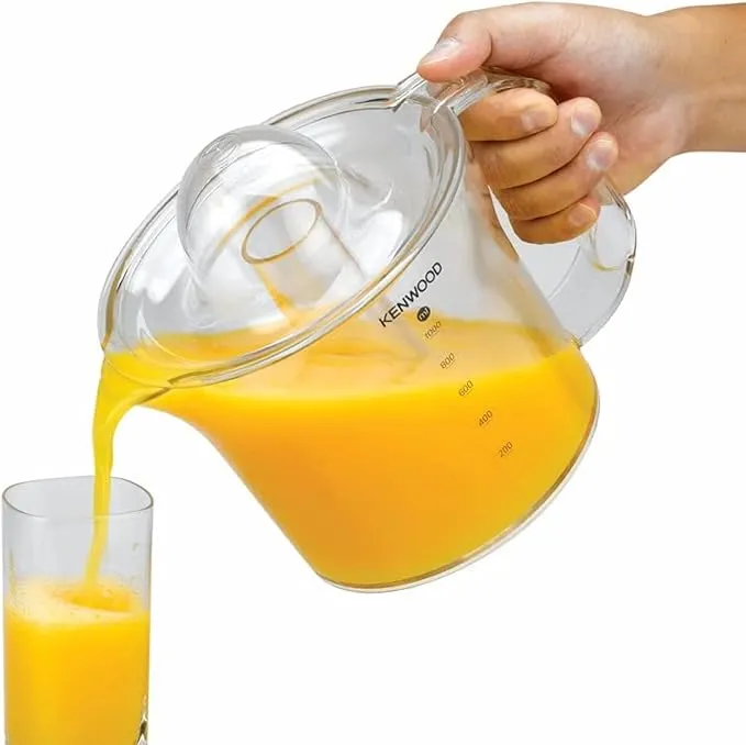 KENWOOD Citrus Juicer 40W Juice Extractor with 1L Transparent Juice Jug, Dust Cover, 2 Way Rotation, Cord Storage for Home, Office, Restaurant & Cafeteria JE280A White/Clear 5