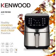 KENWOOD Digital Air Fryer XXXL 7L 2.8KG 1800W with Max Crisp Function, Recipe Book, Rapid Hot Air Circulation for Frying, Grilling, Broiling, Roasting, Baking and Toasting HFM80.000SS Silver/Black 4