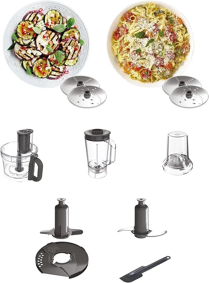 Kenwood Food Processor 1000W Multi-Functional With 3L Bowl, 2 Stainless Steel Disks, Blender, Grinder Mill, Whisk, Dough Maker Fdp65.400Wh White 3