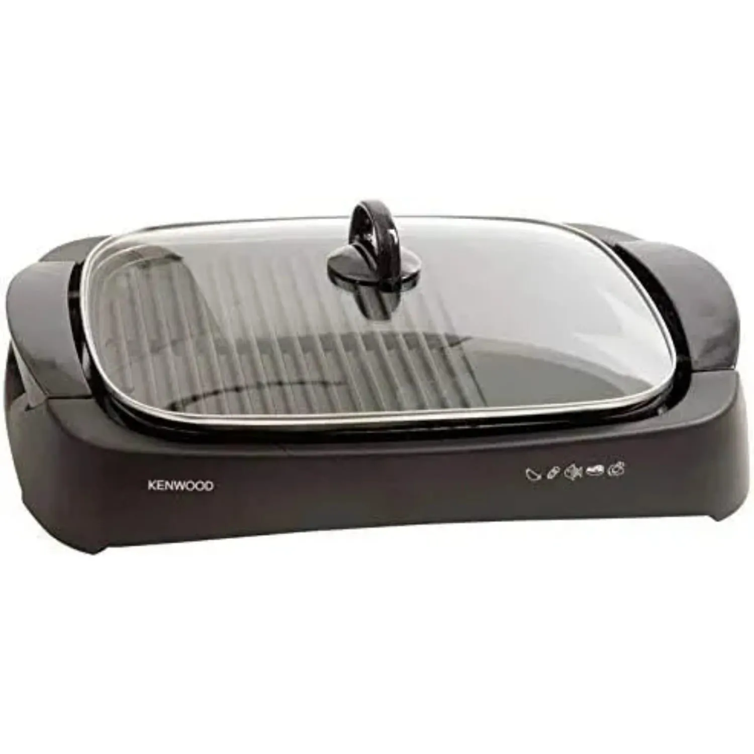 Kenwood Health Grill 1700W with Glass Lid, Non-Stick Cooking Plate & Adjustable Temperature, Black – HG230