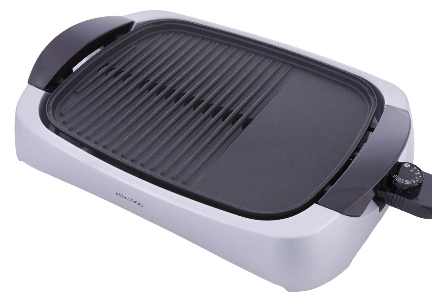 Kenwood Health Grill 2000W with Glass Lid, Non-Stick Grill & Griddle, Adjustable Temperature, Silver & Black – HG266 3