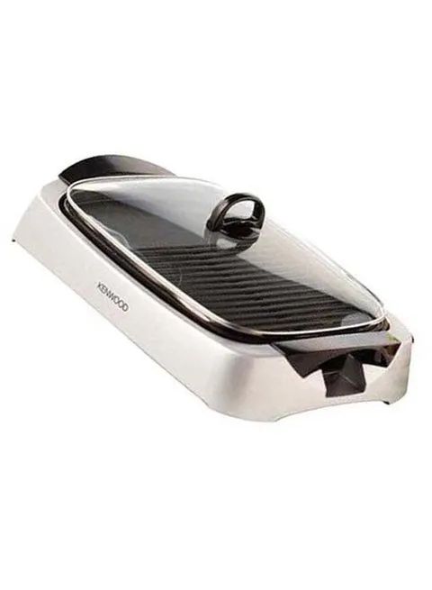Kenwood Health Grill, Glass Lid, Variable Temperature Control, Drip Tray, Oil Draining Channels, 2000W, HG266006, Silver 4