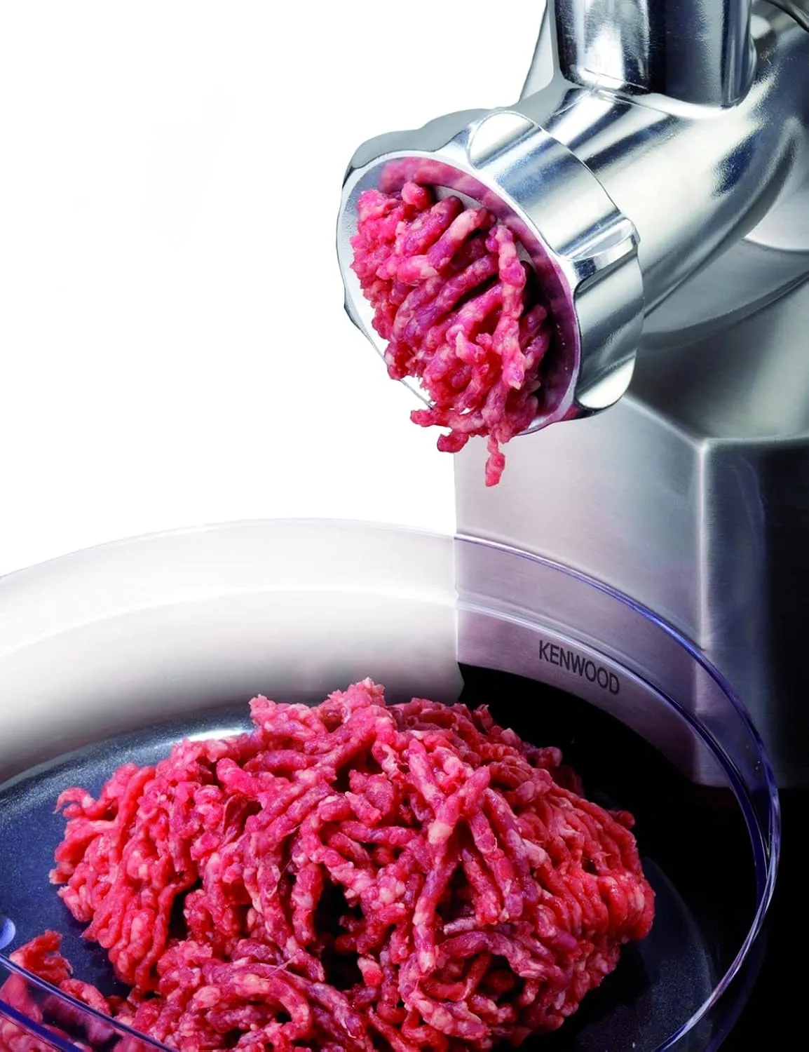 KENWOOD Meat Grinder 1600W Powerful Metal Body Meat Mincer with Kibbeh Maker, Sausage Maker, Feed Tube Pusher, 3 Stainless Steel Screens for Fine, Medium & Coarse Results MG510 Silver 4