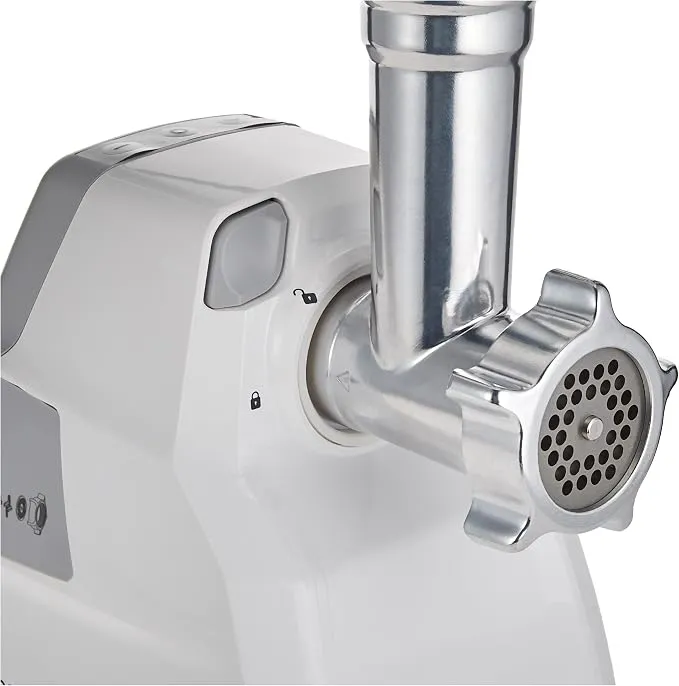 KENWOOD Meat Grinder 2100W Meat Mincer with Kibbeh Maker, Sausage Maker, Biscuit Attachment, Feed Tube Pusher, 3 Stainless Steel Screens for Fine, Medium & Coarse Results MGP40.000WH White 4