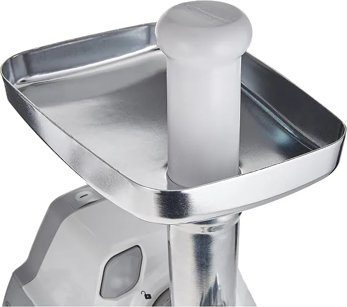KENWOOD Meat Grinder 2100W Meat Mincer with Kibbeh Maker, Sausage Maker, Biscuit Attachment, Feed Tube Pusher, 3 Stainless Steel Screens for Fine, Medium & Coarse Results MGP40.000WH White 5