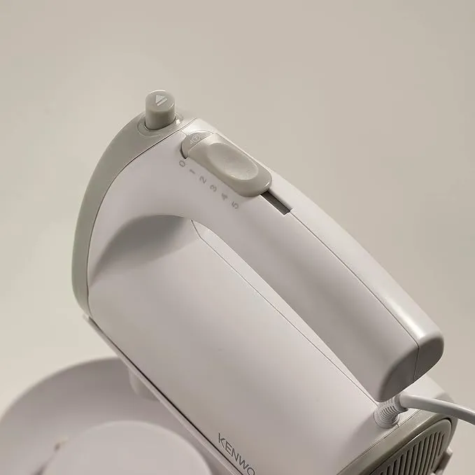 Kenwood Stand Mixer Hand (Electric Whisk) 300W With 2.4L Rotary Bowl, 5 Speeds + Turbo Button, Twin Stainless Steel Kneader And Beater For Mixing, Whipping, Whisking, Kneading Hmp22.000Wh White 4