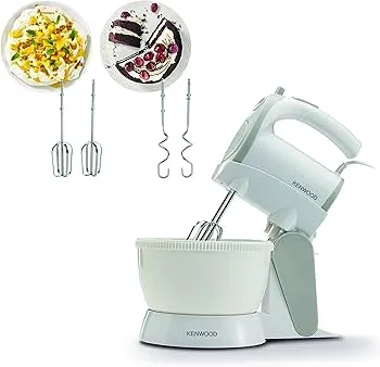Kenwood Stand Mixer Hand Mixer with Rotary Bowl – HMP22.000WH (White)