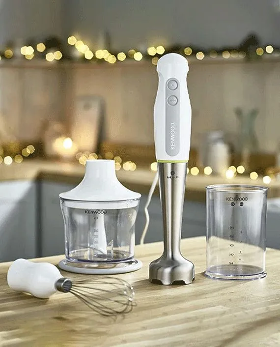 Kenwood Triblade Hand Blender 600W with Chopper, Whisk & 500ml Beaker, White – HDP109WG 2
